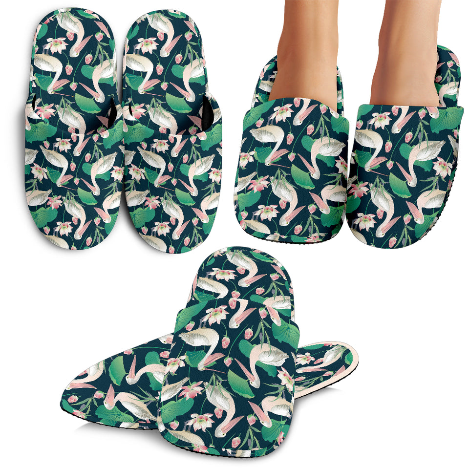 Pelican Pattern Print Design 03 Slippers