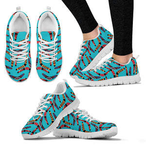 Boomerang Australian Aboriginal Ornamen'St Blue Background Women'S Sneaker Shoes