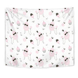 Poodle Dog Rose Cake Pattern Wall Tapestry
