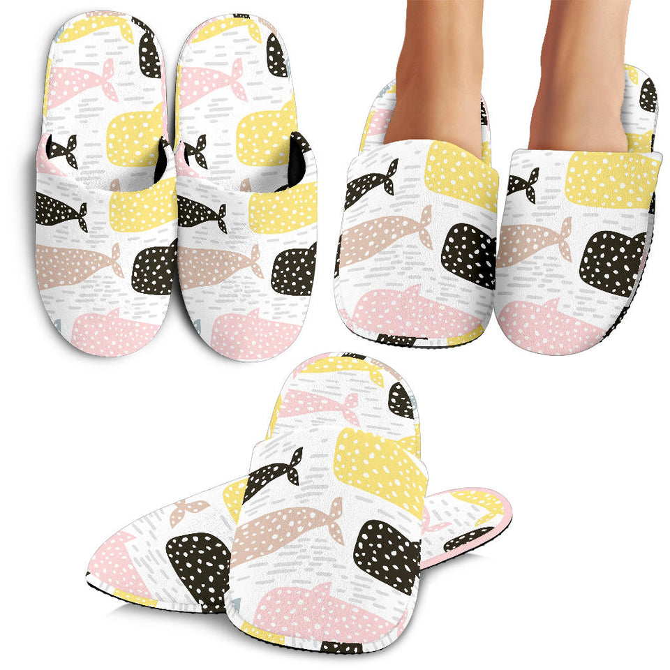 Whale Dot Pattern Slippers