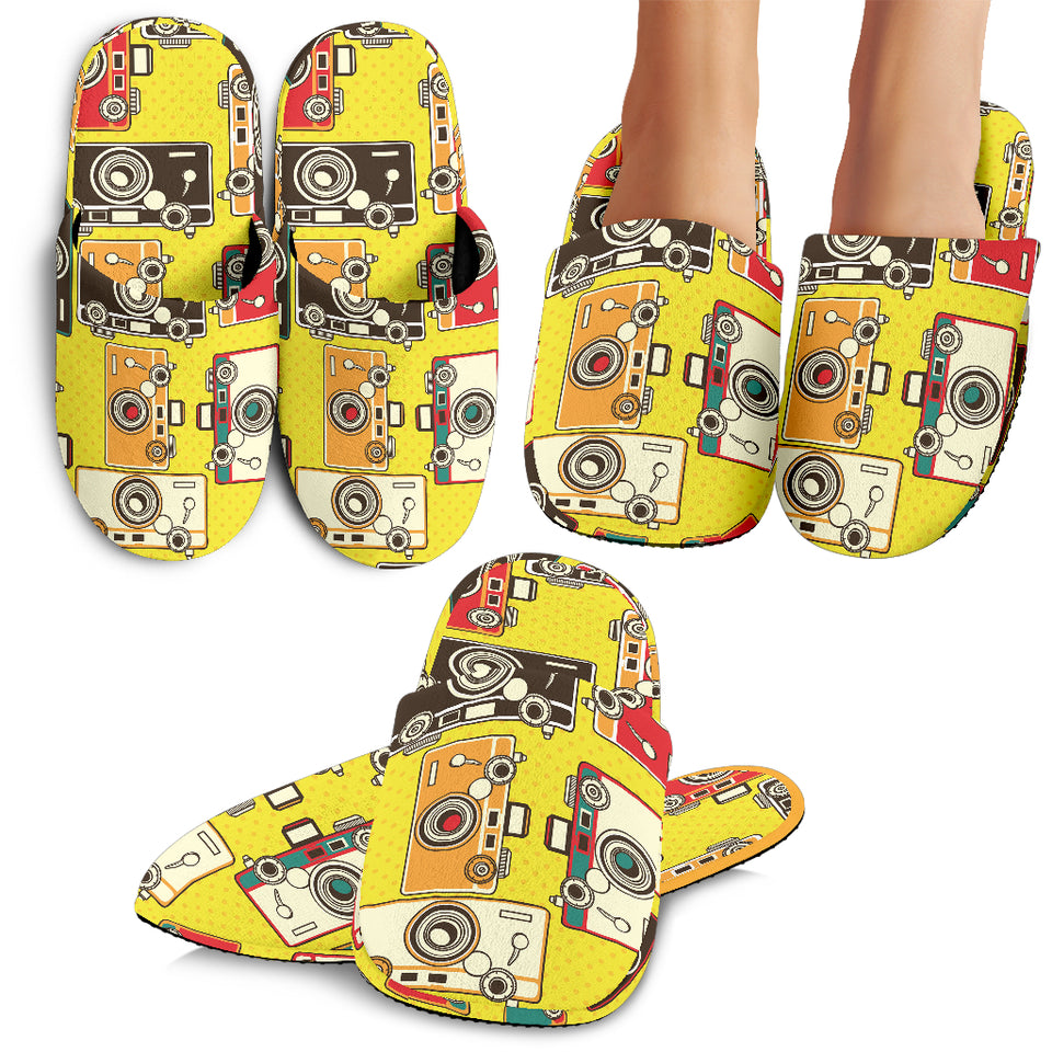 Camera Pattern Print Design 02 Slippers