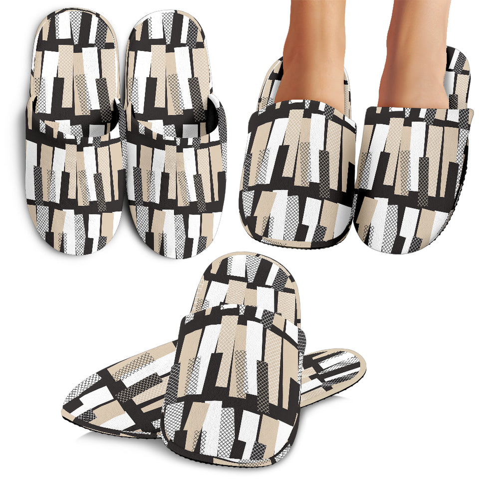 Piano Pattern Print Design 04 Slippers