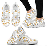 Cute Beagle Dog Pattern Background Women'S Sneaker Shoes