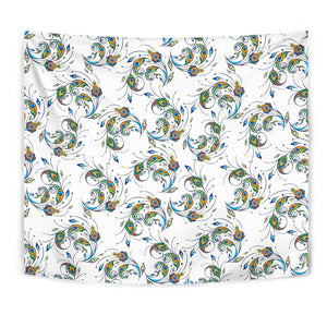 Peacock Feather Pattern Wall Tapestry