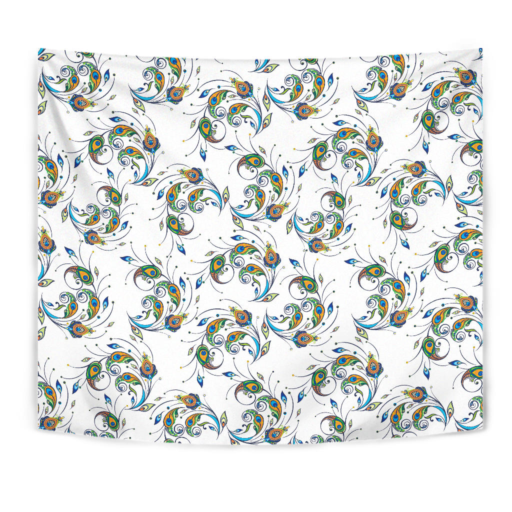 Peacock Feather Pattern Wall Tapestry