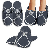 Nautical Steering Wheel Rope Pattern Slippers