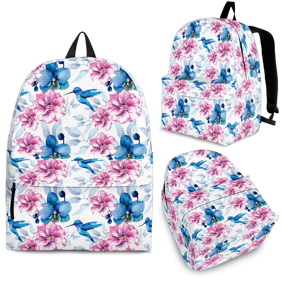 Hummingbird Pattern Print Design 02 Backpack