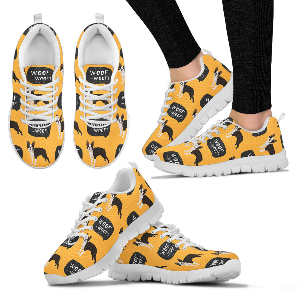 Boston Terrier Design Pattern Women'S Sneaker Shoes