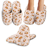 Cute Corgis Pattern Pink Background Slippers
