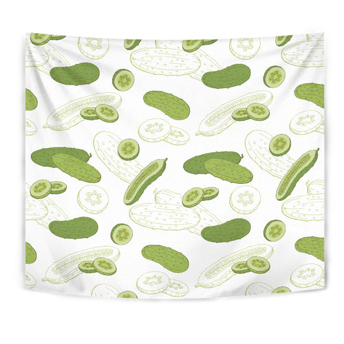 Cucumber Sketch Pattern Wall Tapestry