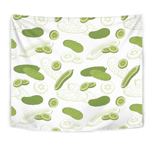 Cucumber Sketch Pattern Wall Tapestry
