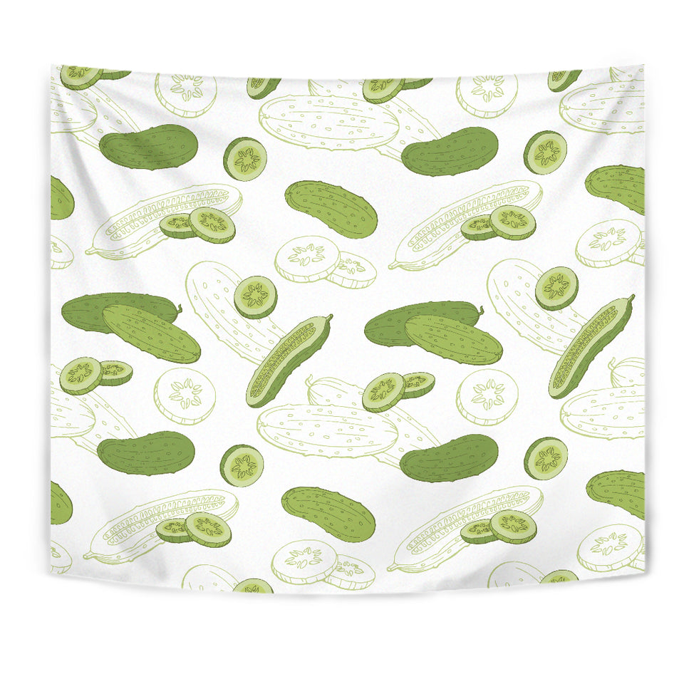 Cucumber Sketch Pattern Wall Tapestry
