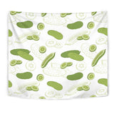 Cucumber Sketch Pattern Wall Tapestry