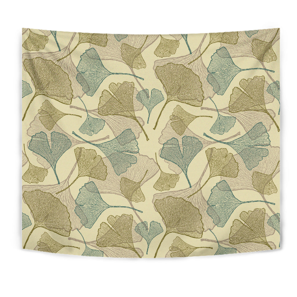 Ginkgo Leaves Design Pattern Wall Tapestry