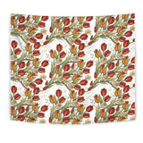 Red Tulips And Daffodils Pattern Wall Tapestry