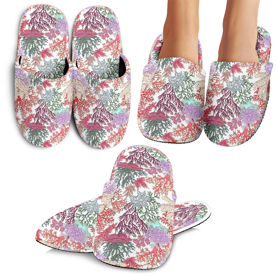 Coral Reef Pattern Print Design 03 Slippers