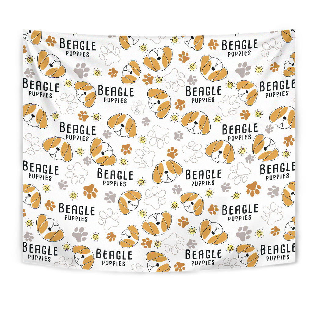 Cute Beagle Dog Pattern Background Wall Tapestry