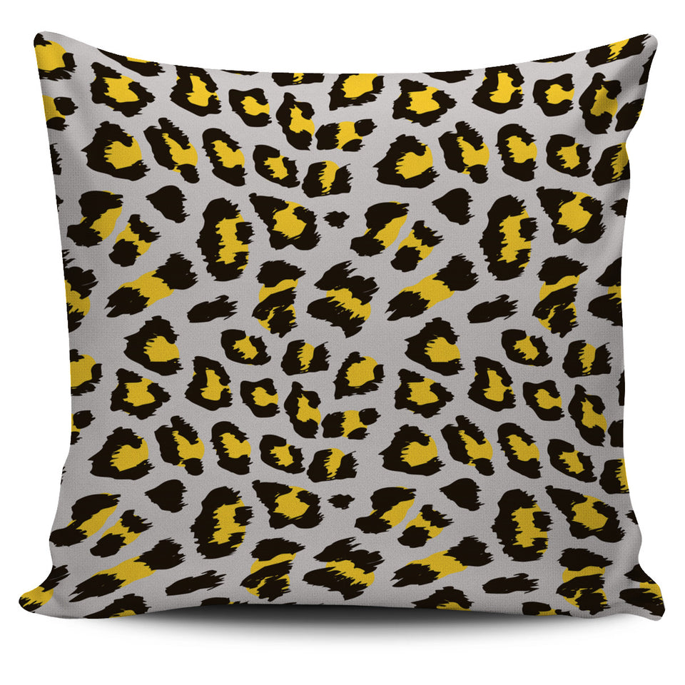Gray Leopard Print Pattern Pillow Cover