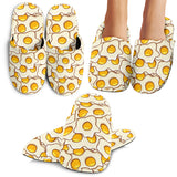 Fried Eggs Pattern Print Design 02 Slippers