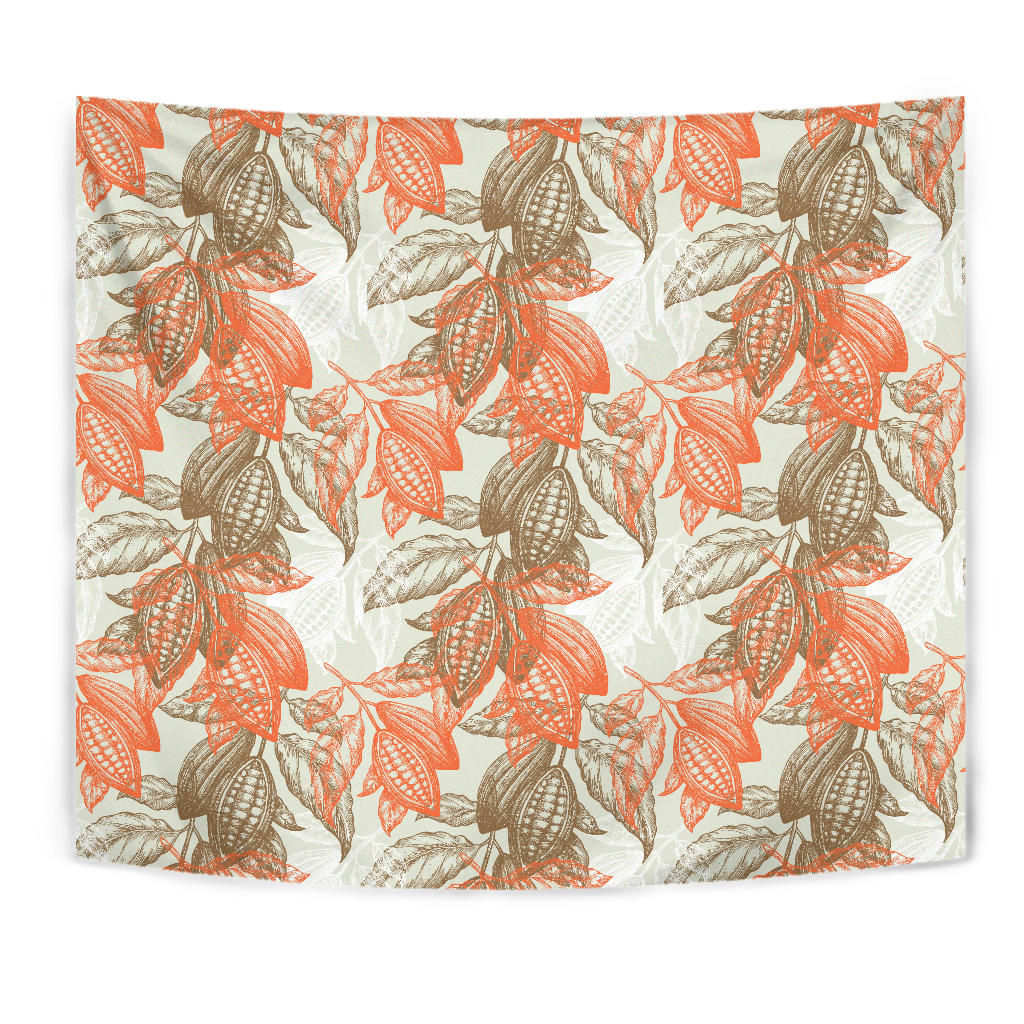 Cocoa Beans Cocoa Tree Pattern Wall Tapestry