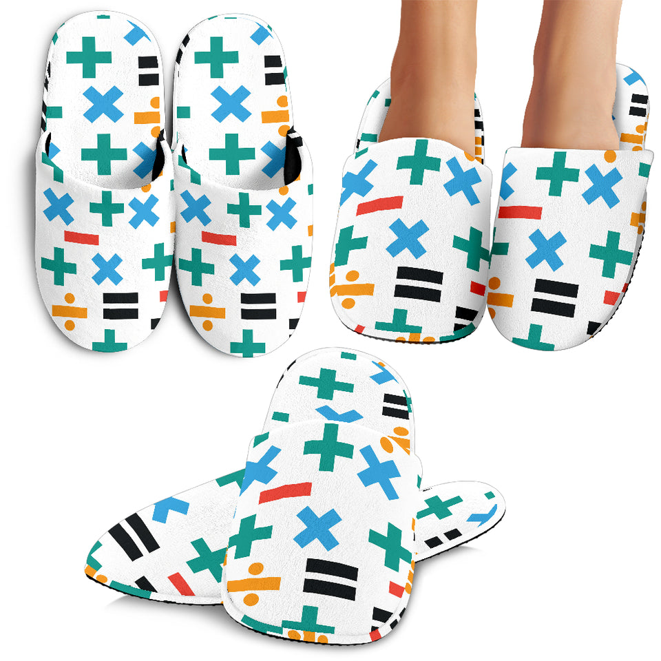 Math Pattern Print Design 05 Slippers