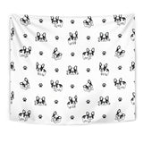 Cute French Bulldog Paw Pattern Wall Tapestry