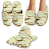 Mustache Beard Pattern Print Design 01 Slippers