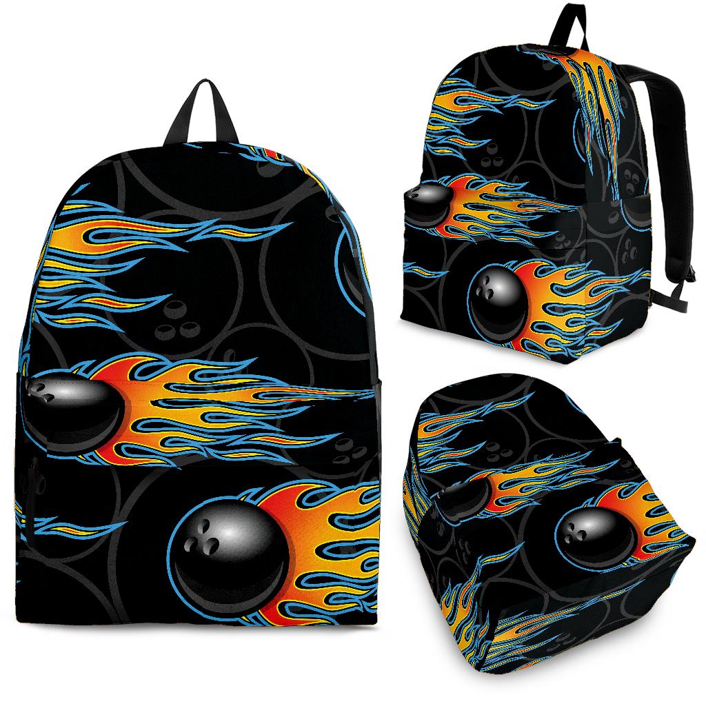 Bowling Balls Flame Pattern Backpack