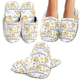 Golden Retriever Pattern Print Design 04 Slippers
