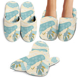 Bonsai Bamboo Stork Japanese Pattern Cream Theme Slippers