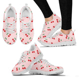 Cherry Pattern Pink Background Women'S Sneaker Shoes