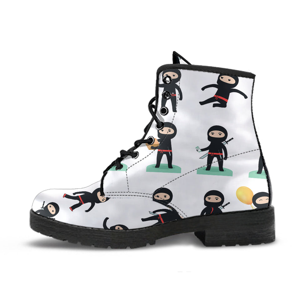 Cute Ninja Katana Sword Pattern Leather Boots