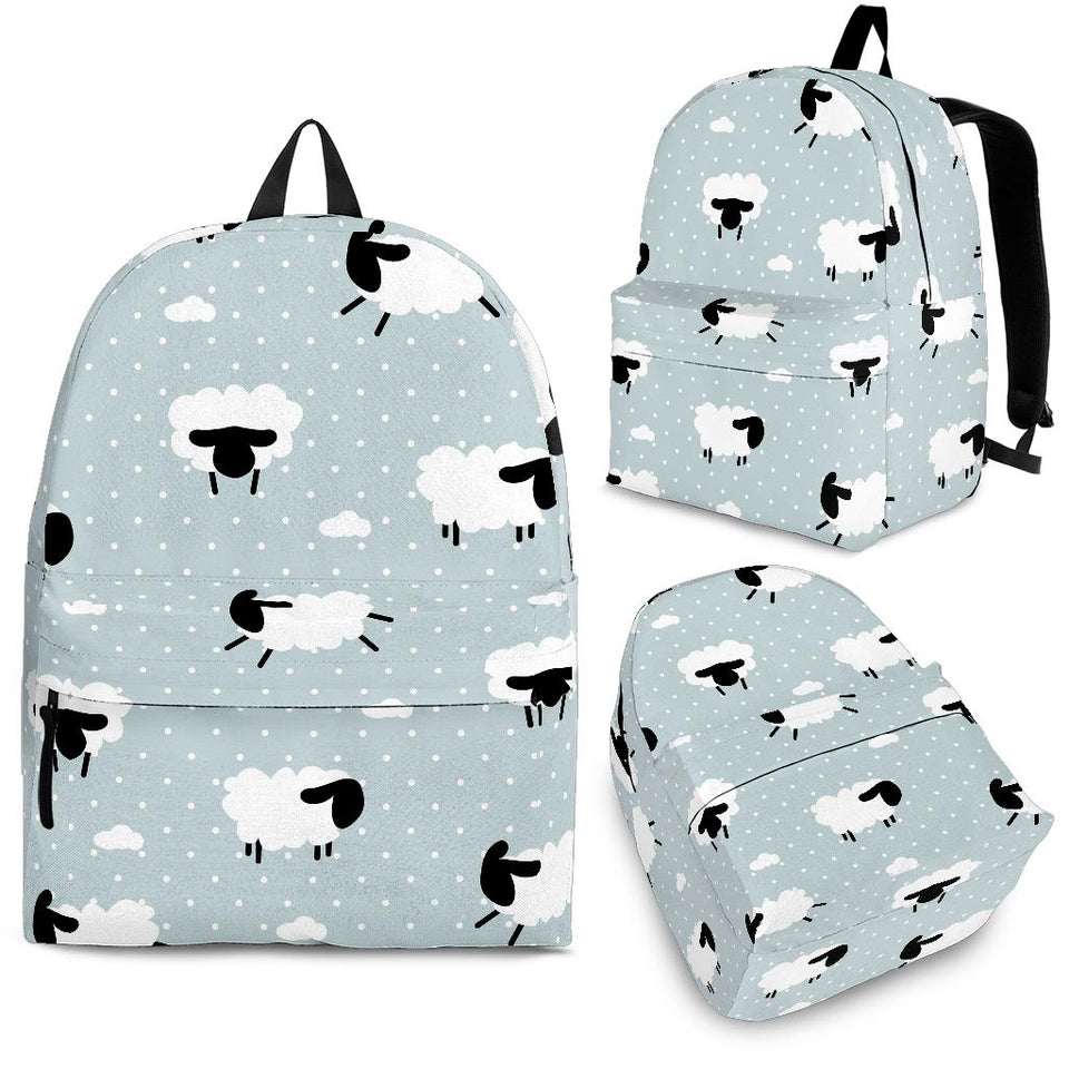 Sheep Polka Dot Cloud Pattern Backpack
