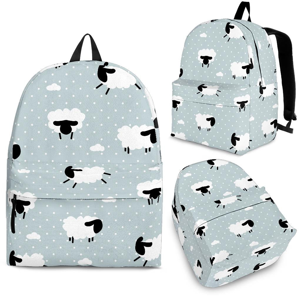 Sheep Polka Dot Cloud Pattern Backpack