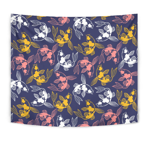 Koi Fish Carp Fish Pattern Wall Tapestry