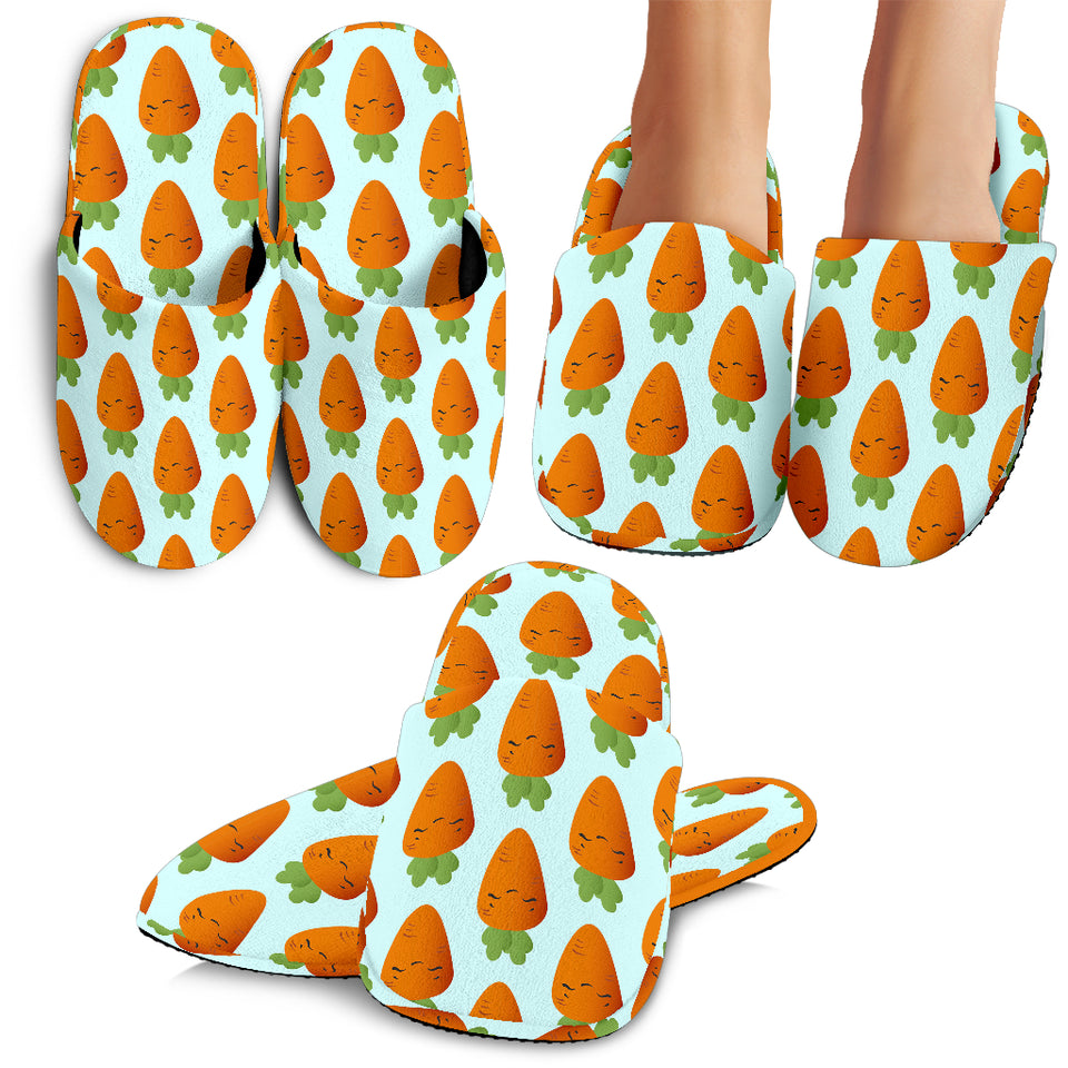 Carrot Pattern Print Design 03 Slippers