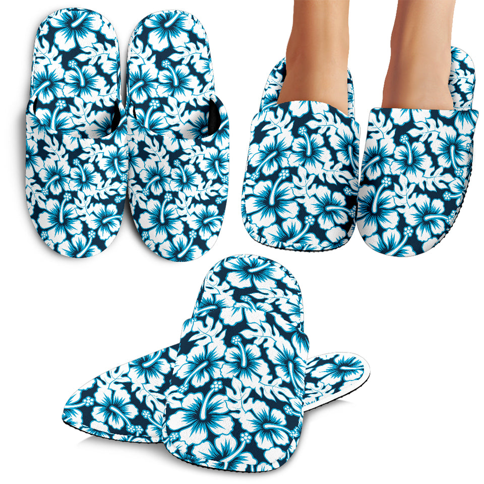 Hibiscus Pattern Print Design 04 Slippers