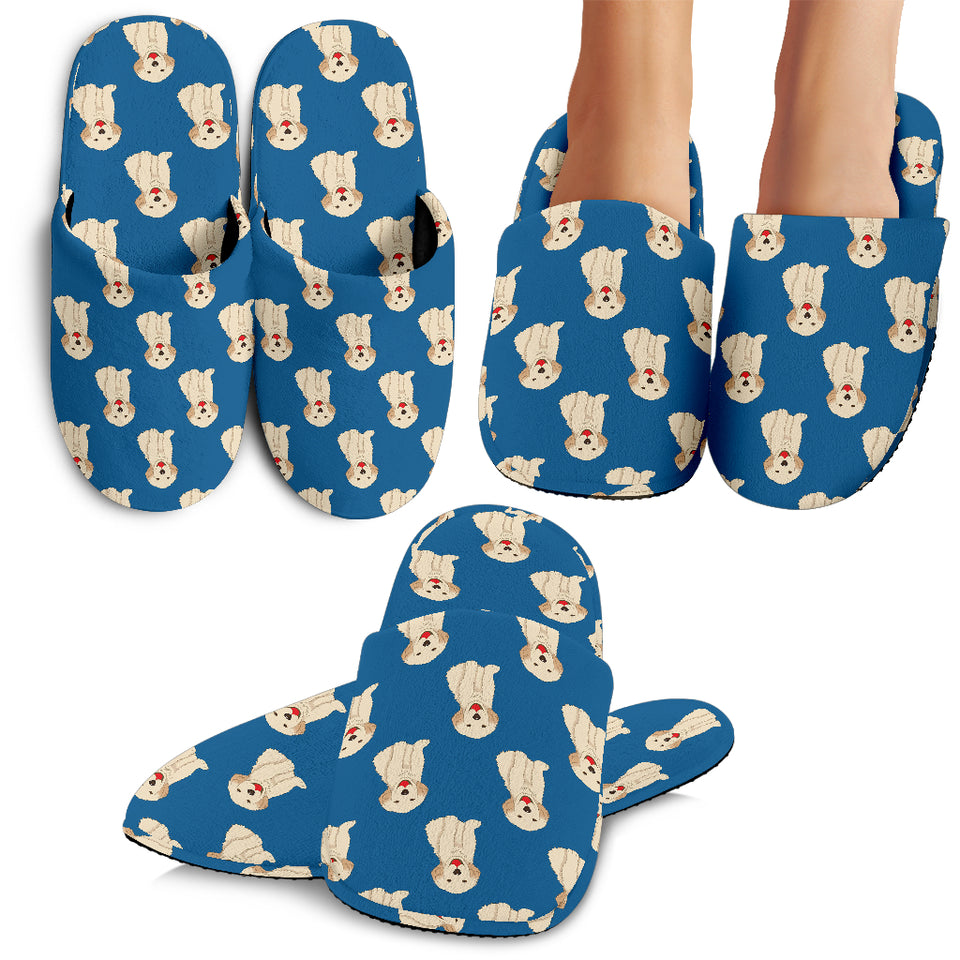 Golden Retriever Pattern Print Design 03 Slippers