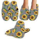 Sunflowers Ribbon Background Slippers