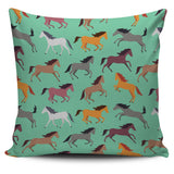 Colorful Horses Pattern Pillow Cover