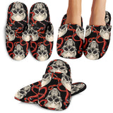 Red Snake Skull Pattern Slippers