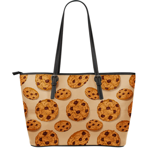 Cookie Pattern Large Leather Tote Bag