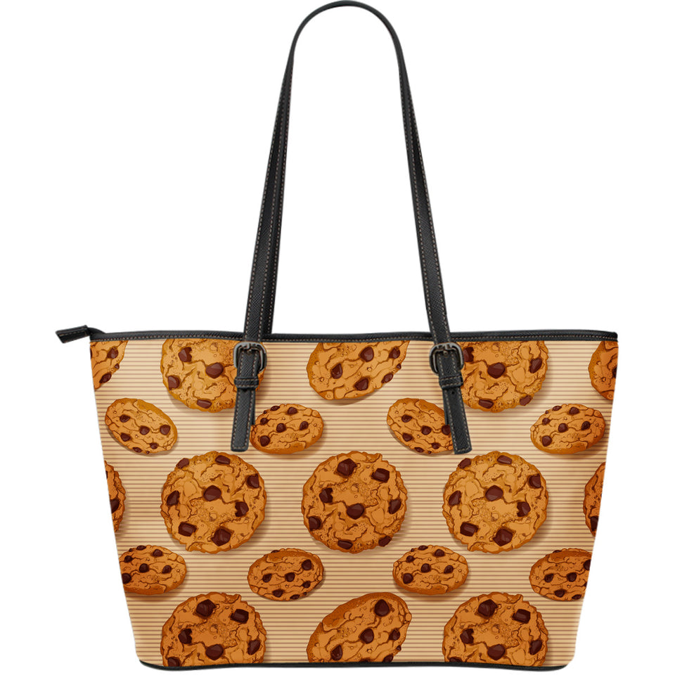 Cookie Pattern Large Leather Tote Bag