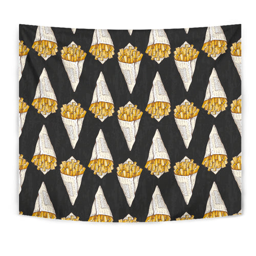French Fries Dark Background Wall Tapestry