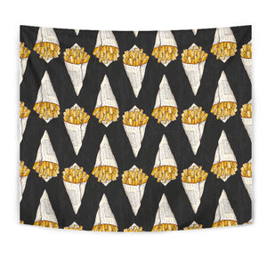 French Fries Dark Background Wall Tapestry