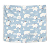 Cute Polar Bears Christmas Decoration Pattern Wall Tapestry