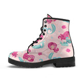 Cute Little Mermaid Pattern Leather Boots
