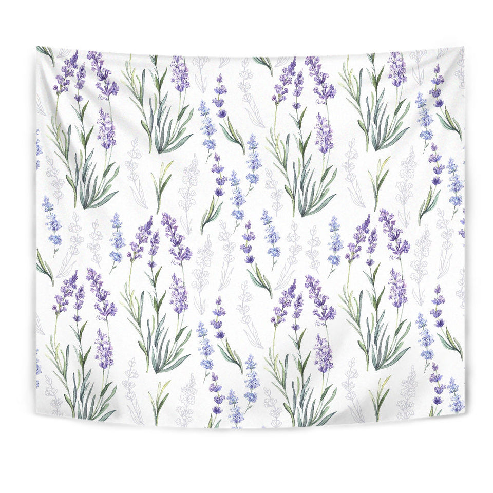 Hand Painting Watercolor Lavender Wall Tapestry