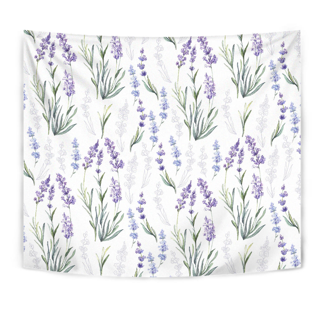 Hand Painting Watercolor Lavender Wall Tapestry