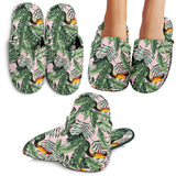 Toucan Tropical Green Jungle Palm Pattern Slippers